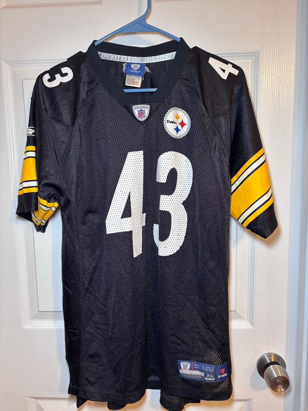 Pittsburgh Steelers Troy Polamalu #43 Reebok NFL Jersey Youth XL 18-20 Black